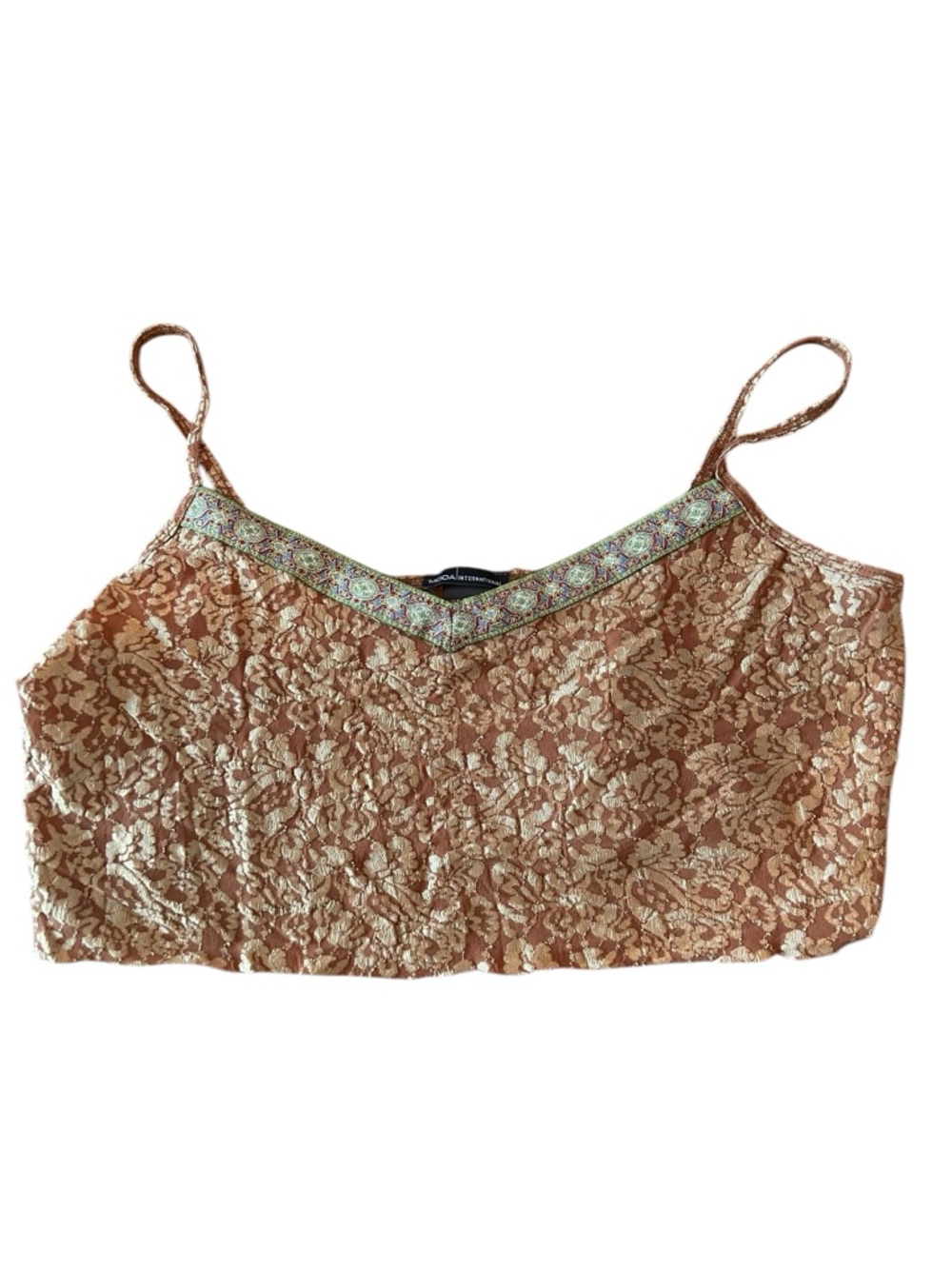 Y2k moda International lace crop spaghetti strap tank romantic festival Large